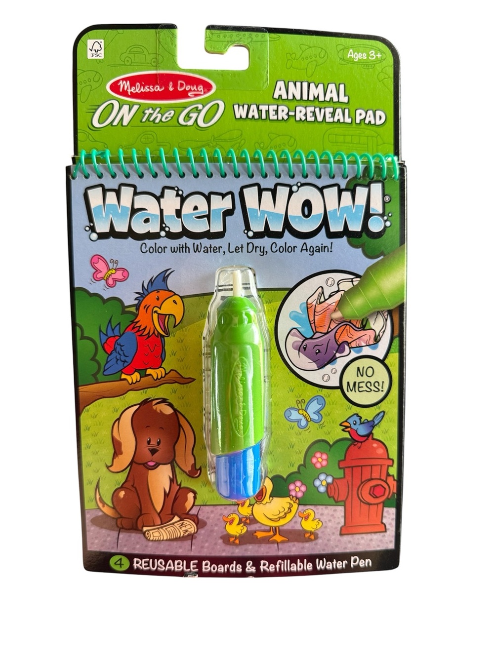 Melissa & Doug On The Go Water WOW! Reusable Animal Activity Pad No Mess 3+
